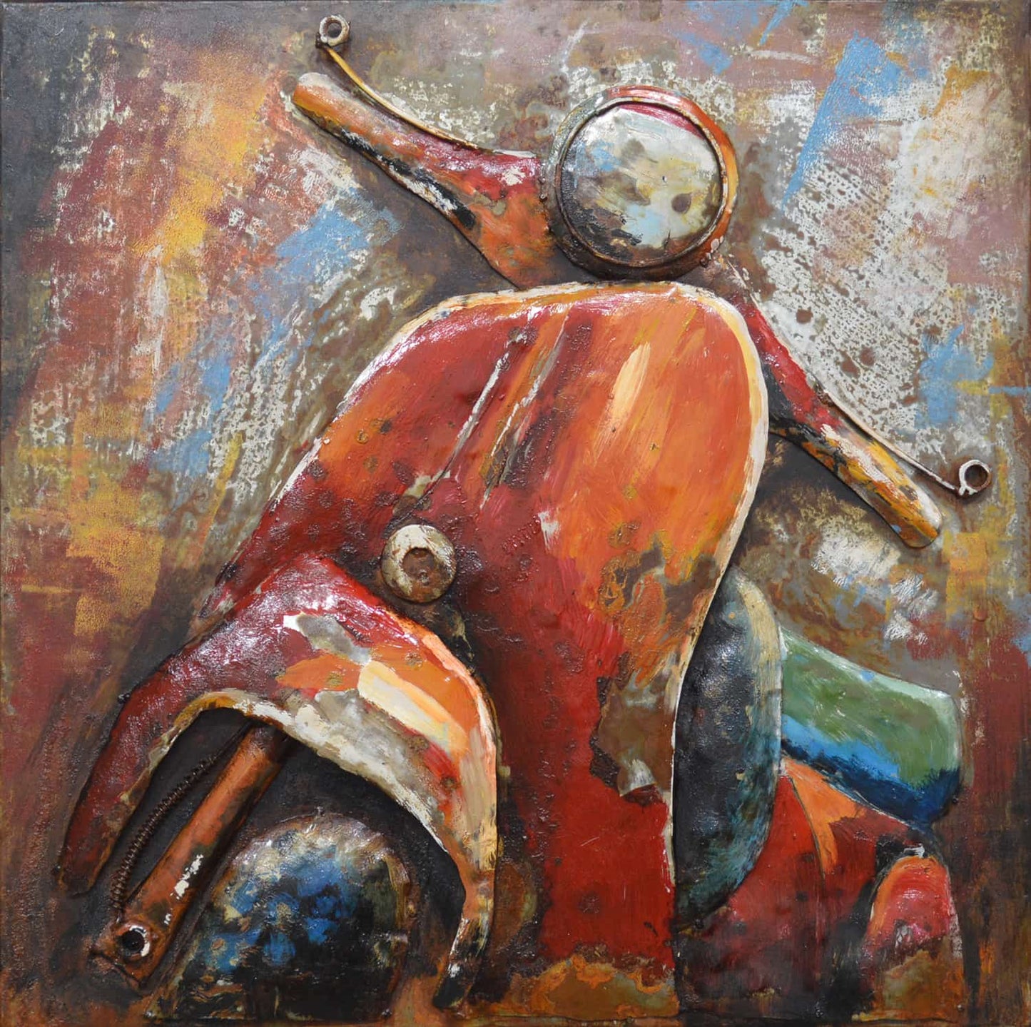 Metall Wandbild Scooter Trip 60cm x 60cm