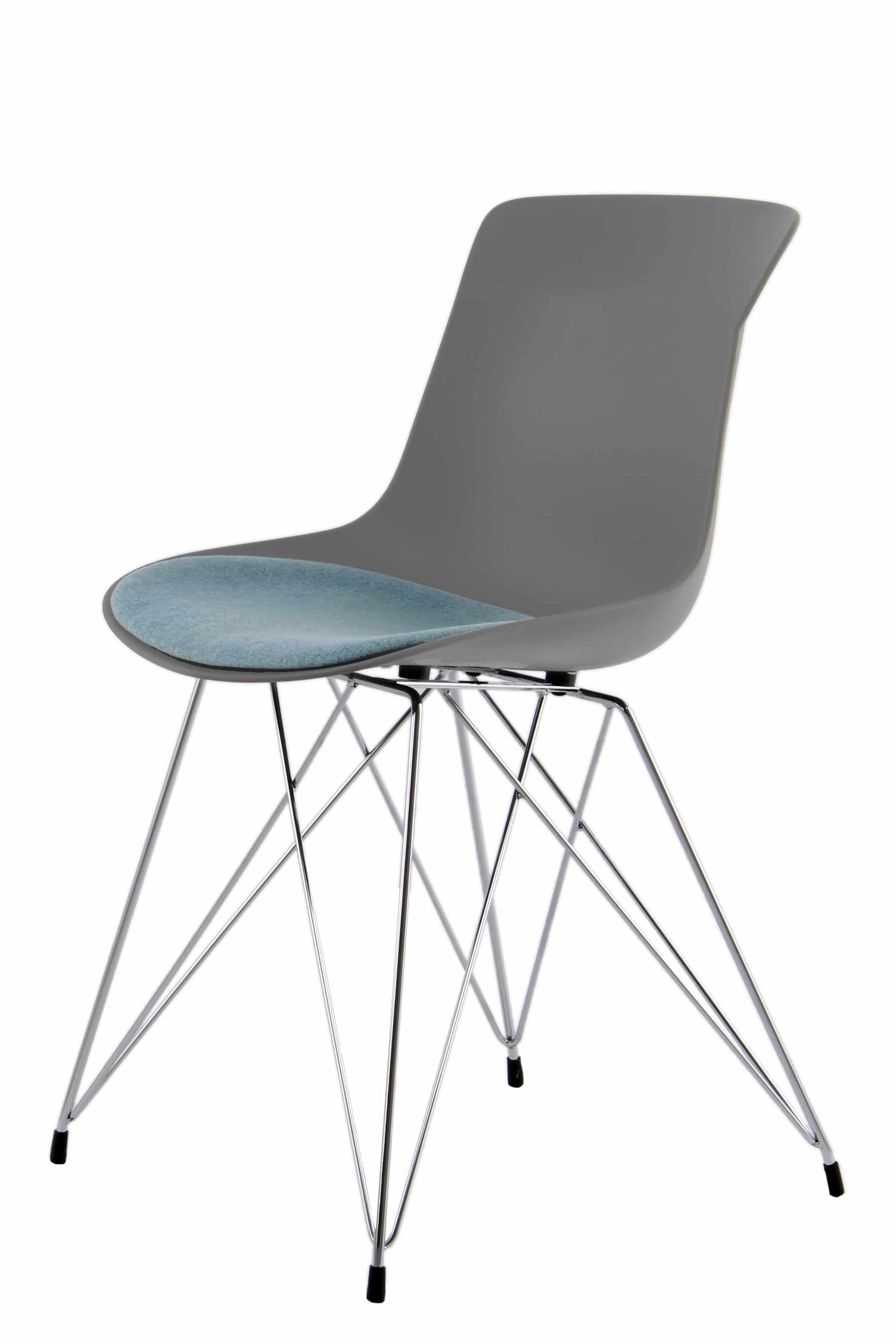 Stuhl Emily 110 2er-Set Grau / Hellblau