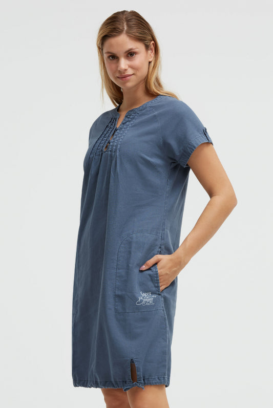 SOCCX Ballonkleid aus Leinenmix