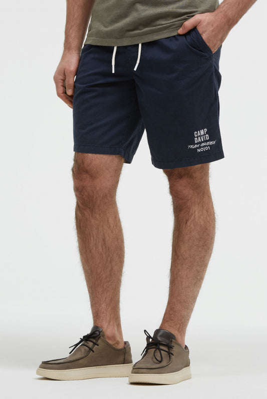 CAMP DAVID Basic Shorts aus Twill mit Elastikbund