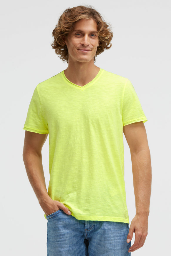 CAMP DAVID Basic T-Shirt mit V-Neck und Print