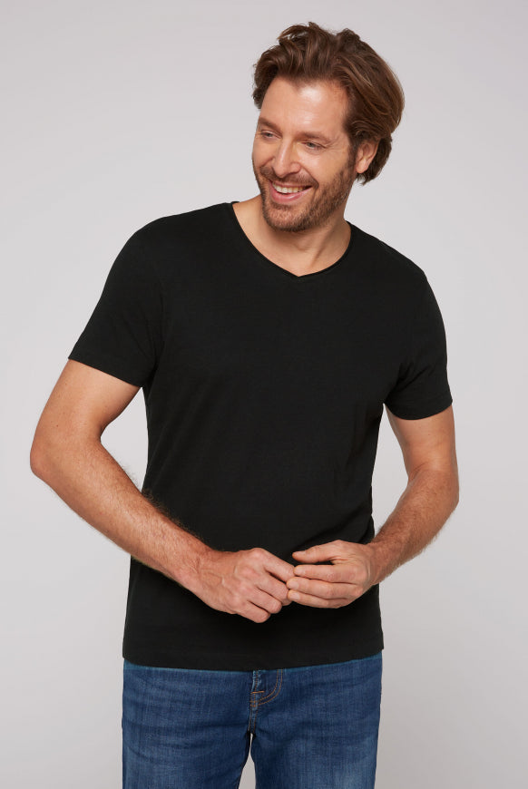 CAMP DAVID Basic T-Shirt V-Neck 2er-Pack