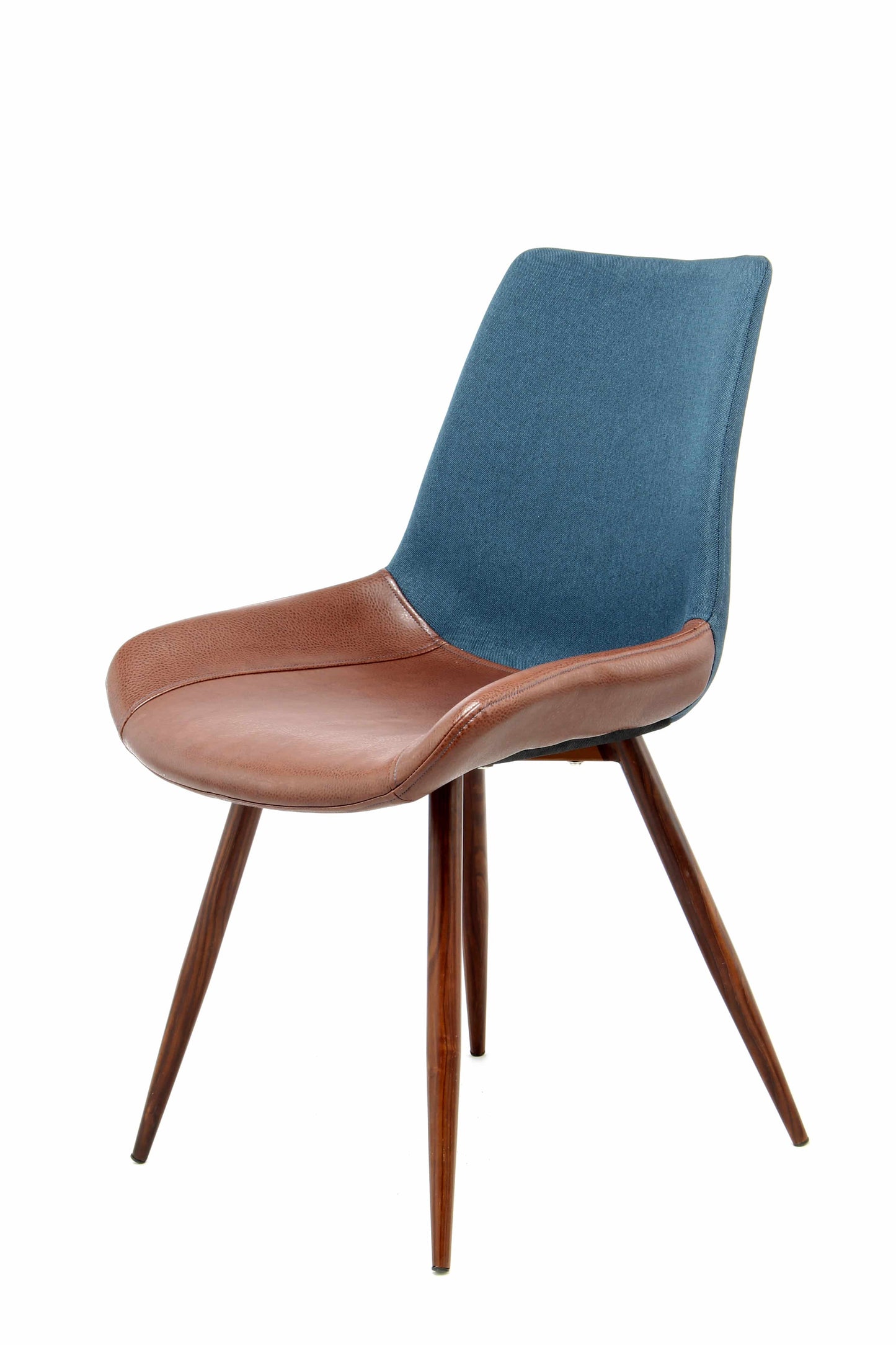 Stuhl Evergreen 110 2er-Set Dunkelblau / Braun