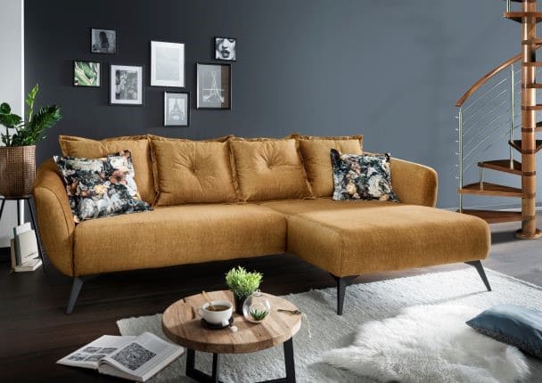 Benformato Ecksofa Baggio Tessuto Mikrofaser in verschiedenen Farben erhältlich