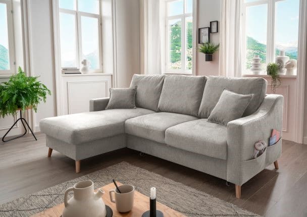 Benformato Ecksofa Valentina mit Bettkasten in verschiedenen Farben erhältlich Mikrofaser
