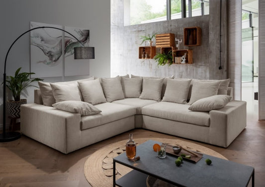 Benformato Avellino Sofa: Luxuriöses Ecksofa mit Breitcord-Bezug und Flexibilität für Ihr Zuhause