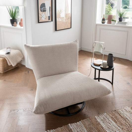 Benformato Cremona: Stilvoller Drehsessel in 9 Farbvarianten – Feincord,Cord-Flausch,Flachgewebe 360-Grad-Drehung