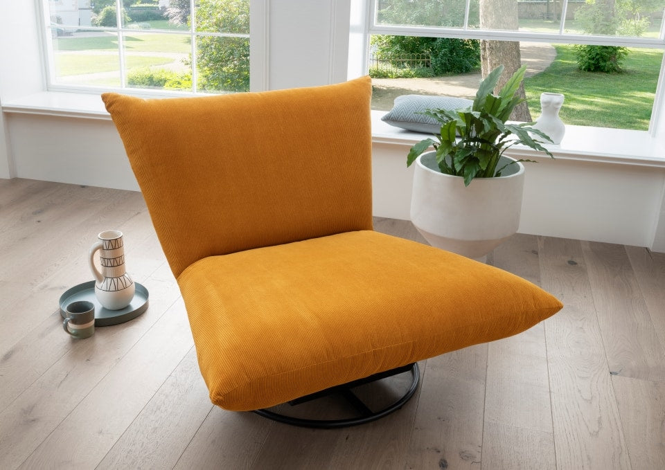 Benformato Cremona: Stilvoller Drehsessel in 9 Farbvarianten – Feincord,Cord-Flausch,Flachgewebe 360-Grad-Drehung