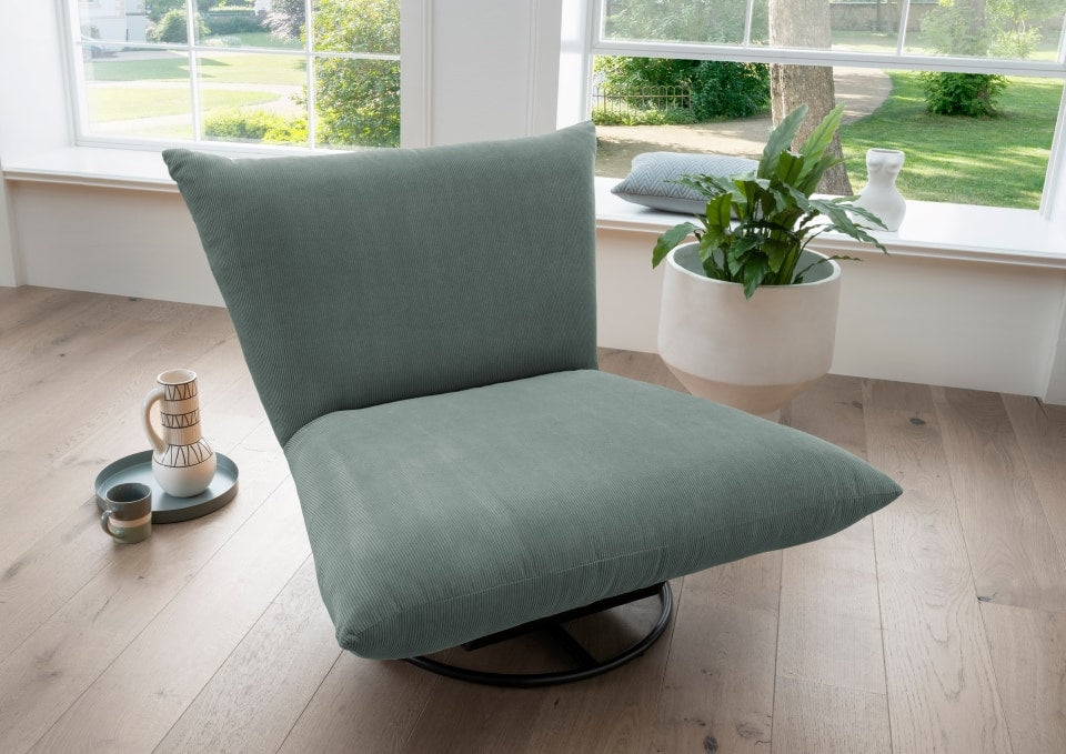 Benformato Cremona: Stilvoller Drehsessel in 9 Farbvarianten – Feincord,Cord-Flausch,Flachgewebe 360-Grad-Drehung