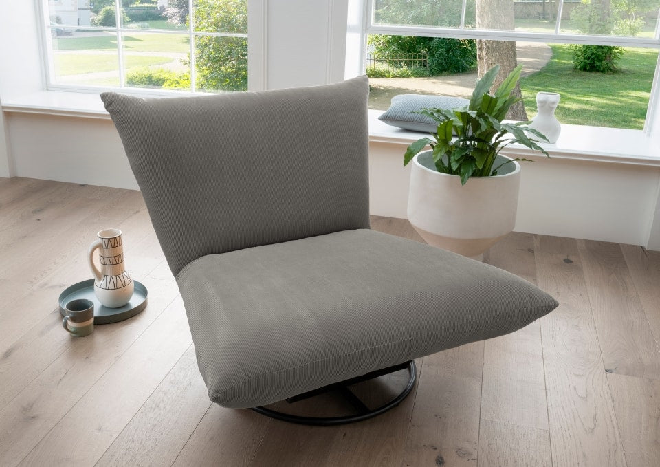 Benformato Cremona: Stilvoller Drehsessel in 9 Farbvarianten – Feincord,Cord-Flausch,Flachgewebe 360-Grad-Drehung
