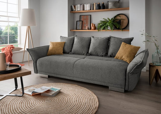 Big Sofa &quot;Pera&quot; von Benformato in Luxus-Mikrofaser mit Schlaffunktion, Bettkasten und wählbaren Farboptionen