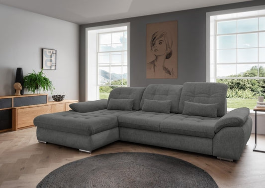 Benformato Sofa Rigatti: Komfortables Mikrofaser-Sofa mit Sitztiefenverstellung, verstellbaren Kopfstützen und Schlaffunktion - In zwei Farben wählbar