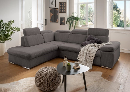 Benformato Sofa Vasto: Elegantes Design mit Schlaffunktion, Bettkasten und verstellbaren Kopflehnen in 4 Farboptionen - Jetzt bei Myhomelando entdecken