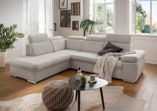 Benformato Sofa Vasto: Elegantes Design mit Schlaffunktion, Bettkasten und verstellbaren Kopflehnen in 4 Farboptionen - Jetzt bei Myhomelando entdecken