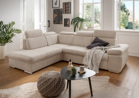 Benformato Sofa Vasto: Elegantes Design mit Schlaffunktion, Bettkasten und verstellbaren Kopflehnen in 4 Farboptionen - Jetzt bei Myhomelando entdecken