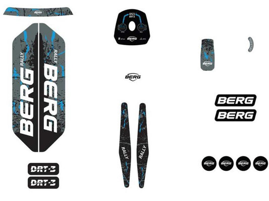 BERG Aufkleber-Set für Rally DRT Black 2.0 Pedal-Gokart mit 3-Gang-Schaltung