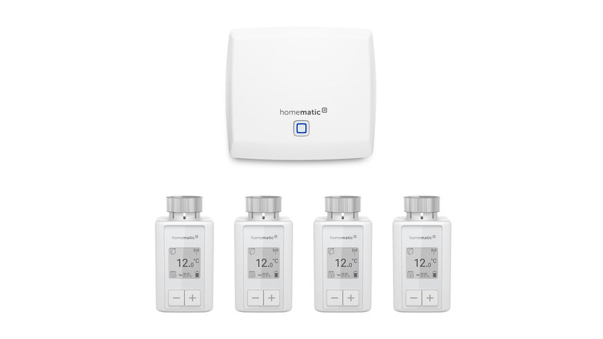 Homematic IP Set Raumklima mit Access Point, 4x Heizkörperthermostat Flex