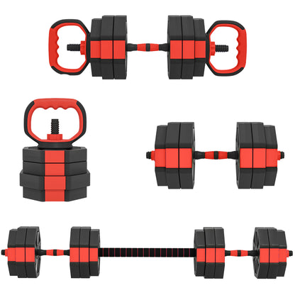 SPORTNOW 4-in-1 Hantelset Kurzhantel Set Kurzhanteln Langhanteln verstellbar 25 KG Hanteln Set Dumbbell mit Verbindungsrohr Sternverschlüsse Kurzhantelset für Krafttraining Zuhause   Aosom