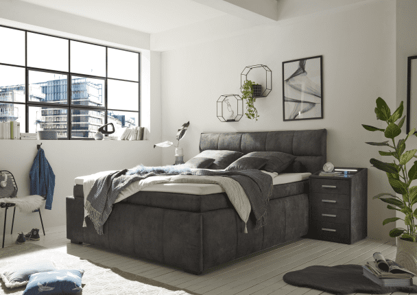 Boxspringbett Amora H2/H2 von ED Exciting Design mit Luxus-Mikrofaser