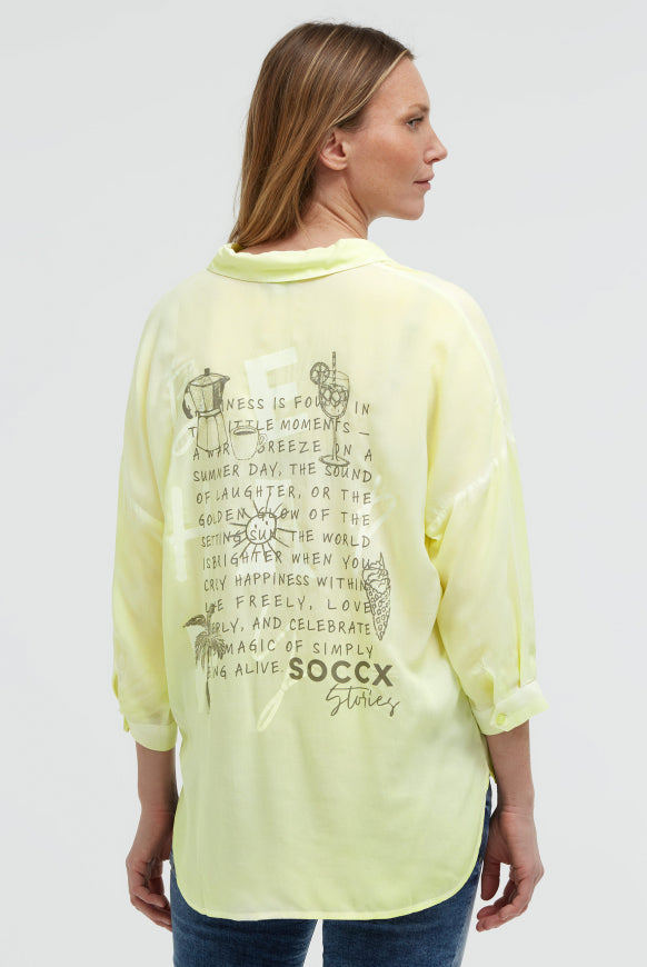 SOCCX Bluse mit 3/4-Arm und Rückenprint