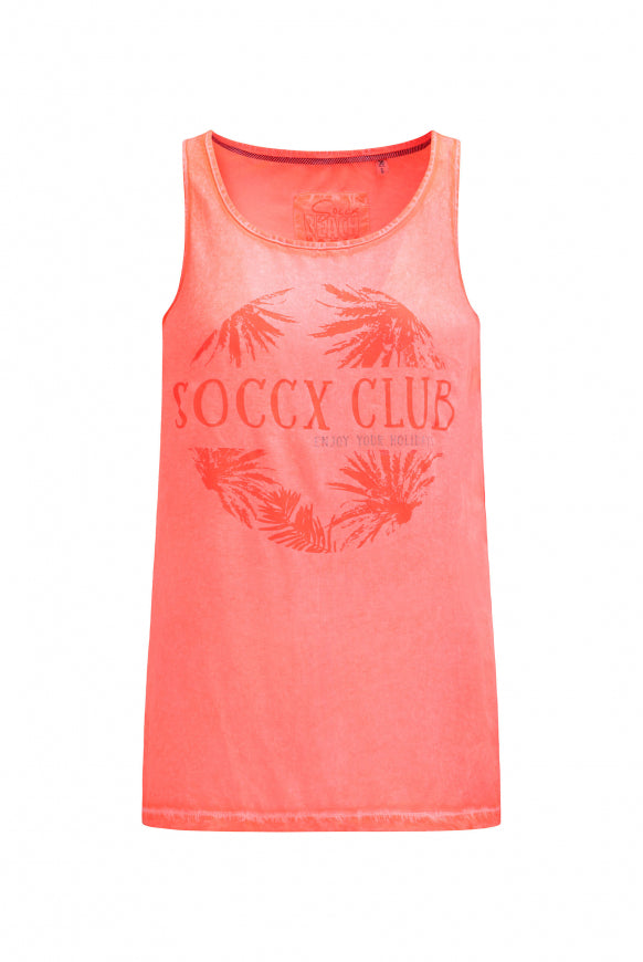 SOCCX Blusen-Top Oil Dyed imMaterialmix - neon coral