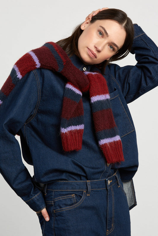 SENSES.THE LABEL Blusenjacke im Raw Denim Look