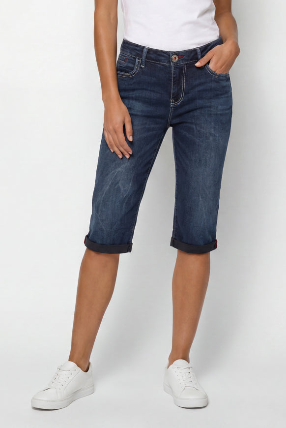 SOCCX Capri Jeans RO:MY Regular Fit - indigo blue