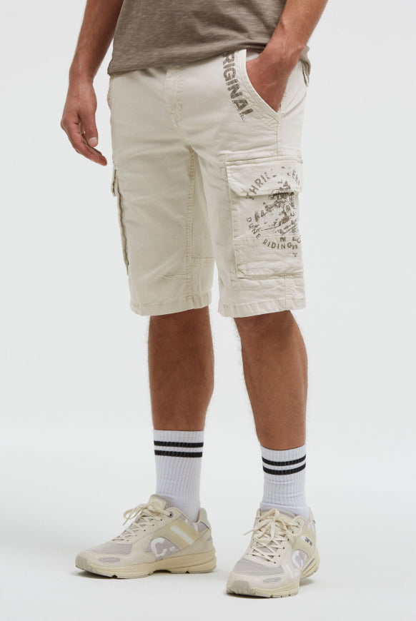 CAMP DAVID Cargo Shorts mit Prints im Used Look