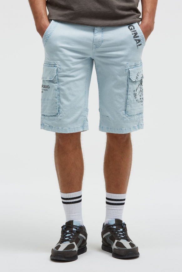 CAMP DAVID Cargo Shorts mit Prints im Used Look