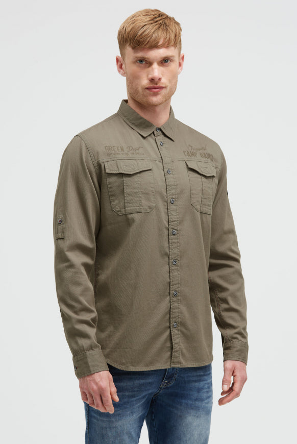 CAMP DAVID Cargohemd mit Rippstruktur und Logo