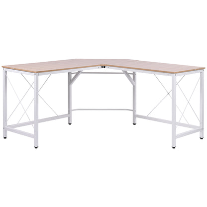 HOMCOM L-Schreibtisch Eckschreibtisch 150x150x76cm Winkelschreibtisch aus MDF in Naturfarbe für Home Office & Arbeitszimmer   Aosom.de