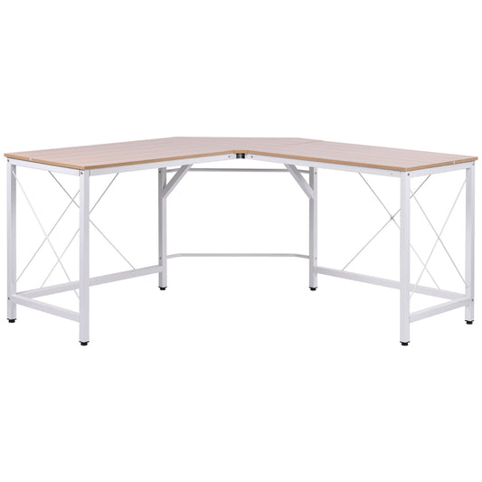 HOMCOM L-Schreibtisch Eckschreibtisch 150x150x76cm Winkelschreibtisch aus MDF in Naturfarbe für Home Office & Arbeitszimmer   Aosom.de