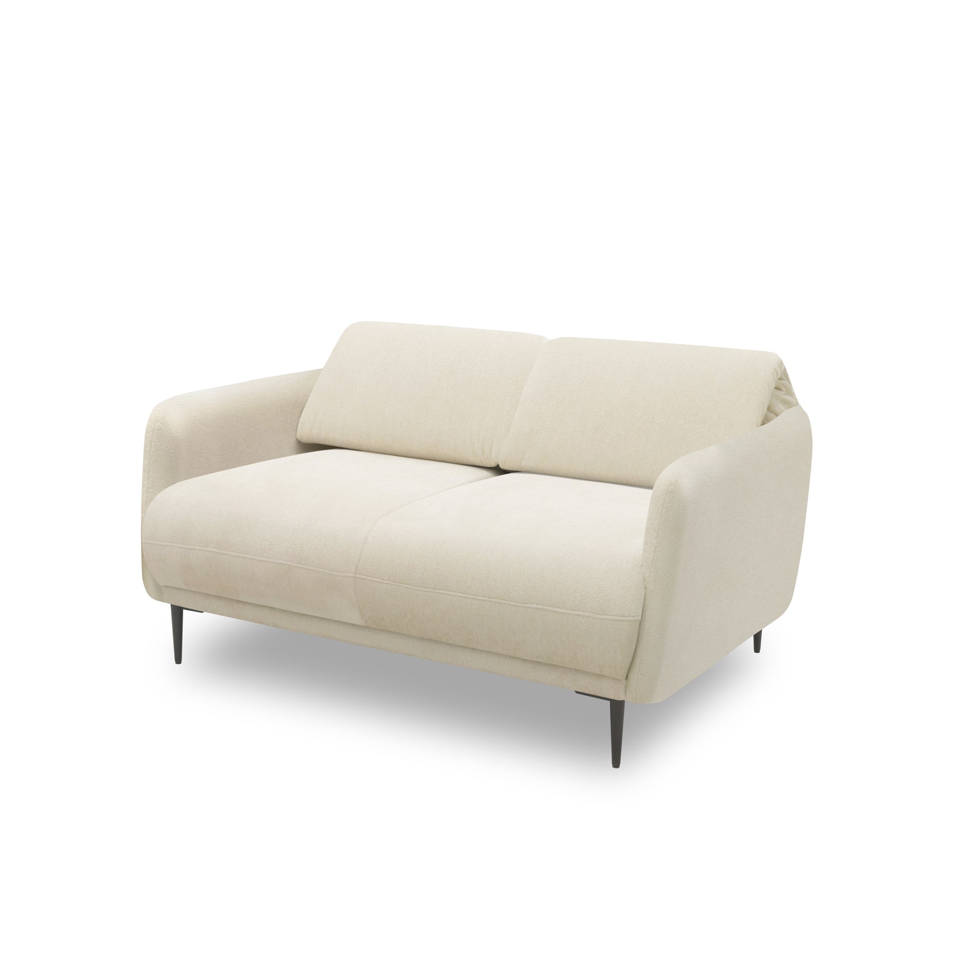 Sofa 200 023, 2 Sitzer, verstellbare Rückenlehne, Holz-Füße, Couch, 148 x 97 x 73 (BxTxH), creme   Aosom