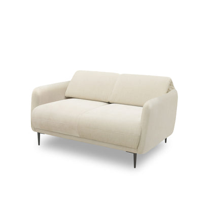 Sofa 200 023, 2 Sitzer, verstellbare Rückenlehne, Holz-Füße, Couch, 148 x 97 x 73 (BxTxH), creme   Aosom