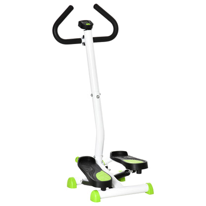 HOMCOM Stepper Fitness Swing Stepper mit LCD Bildschirm & Handgriff, Hometrainer für Zuhause bis 100 kg, Stahl ABS, grün, 55 x 44 x 108 cm   Aosom.de