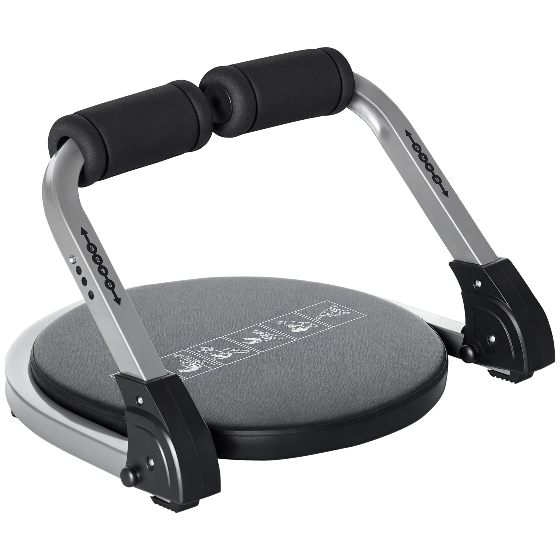 HOMCOM Bauchtrainer klappbar 55x42x11-32cm, max.120 kg, höhenverstellbar Multitrainer mit Kissen für effektives Bauchtraining Zuhause   Aosom.de