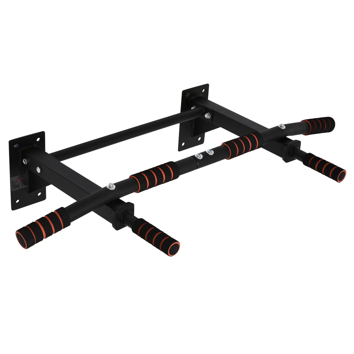 HOMCOM Klimmzugstange Fitnessstange aus Stahl maximale Belastung 120 kg Wandmontage 94 x 51 x 18 cm schwarz   Aosom