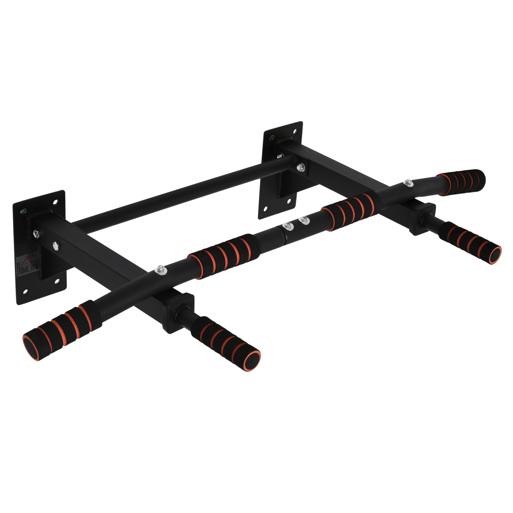 HOMCOM Klimmzugstange Fitnessstange aus Stahl maximale Belastung 120 kg Wandmontage 94 x 51 x 18 cm schwarz   Aosom