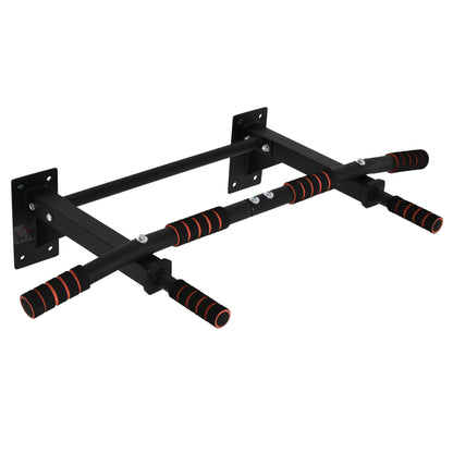 HOMCOM Klimmzugstange Fitnessstange aus Stahl maximale Belastung 120 kg Wandmontage 94 x 51 x 18 cm schwarz   Aosom