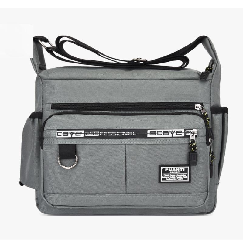 Herren Umhängetasche Oxford Tuch Casual Reise Umhängetasche Große Kapazität Mittleren Alters Kleine Quadratische Tasche Werkzeugtasche grau