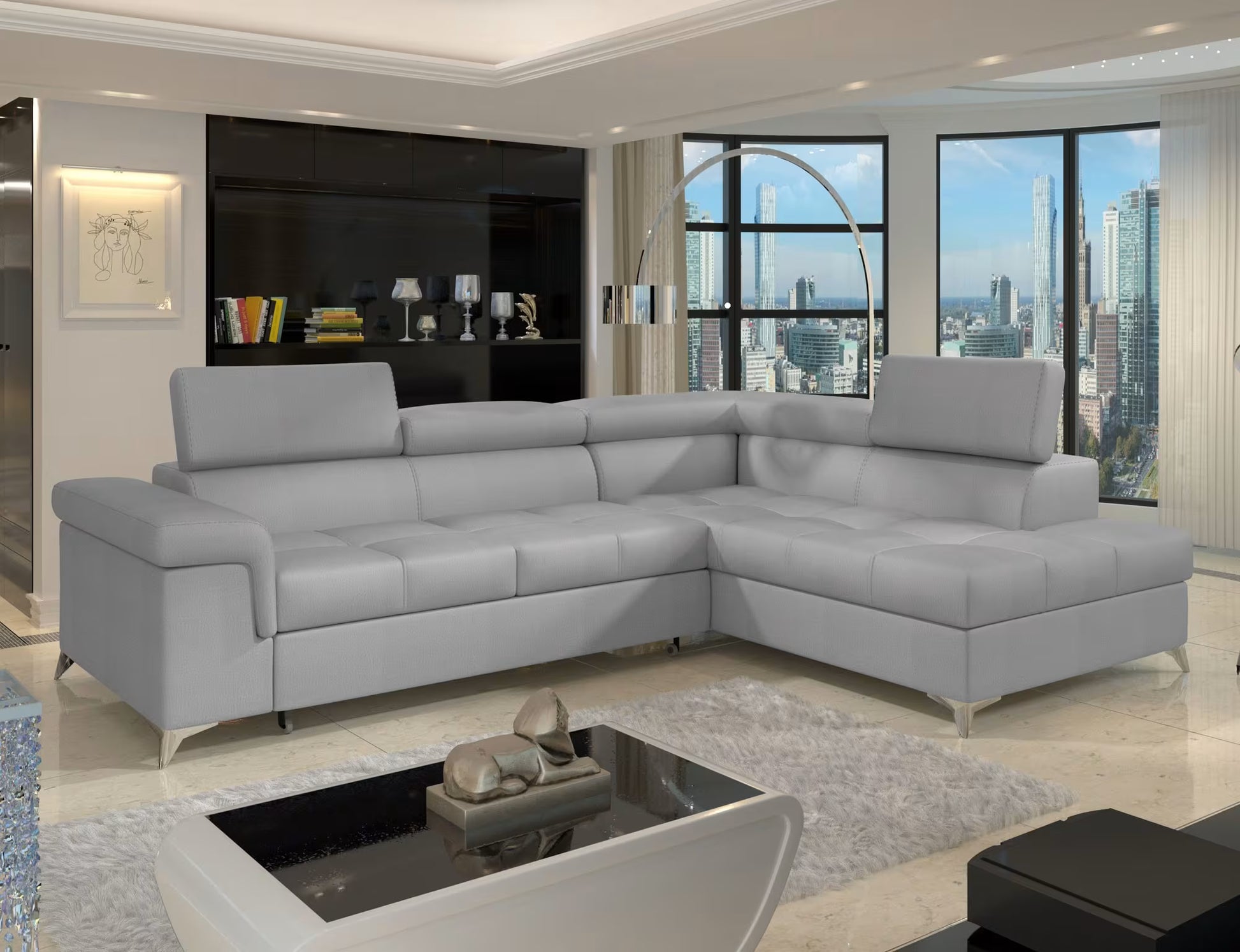 Verendio Ecksofa mit Schlaffunktion – Großzügige Sitz- und Liegefläche, pflegeleichter Monolith-Stoff, integrierter Stauraum und flexible Farbwahl