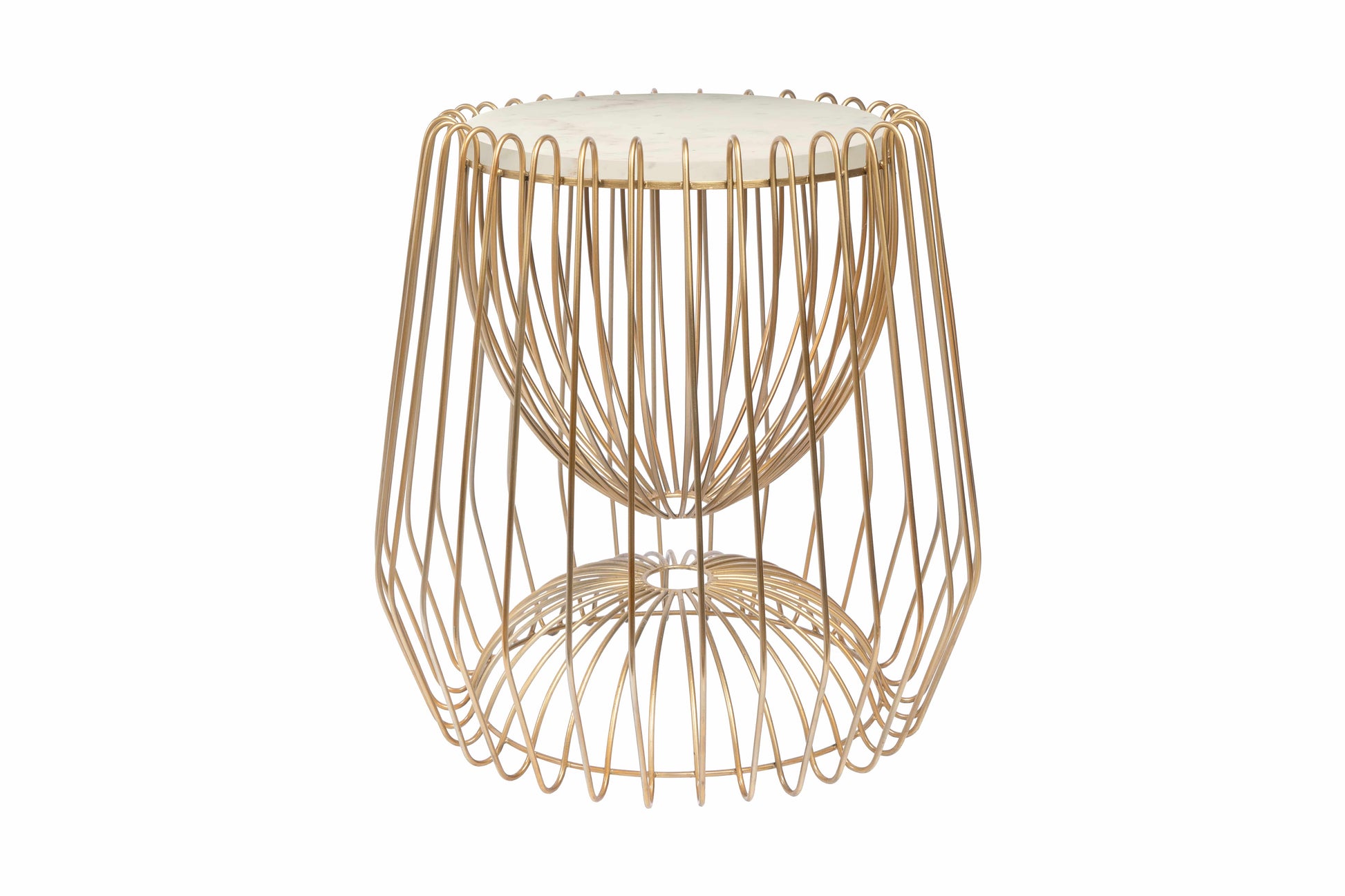 Beistelltisch Malibu 225 Weiß / Messing