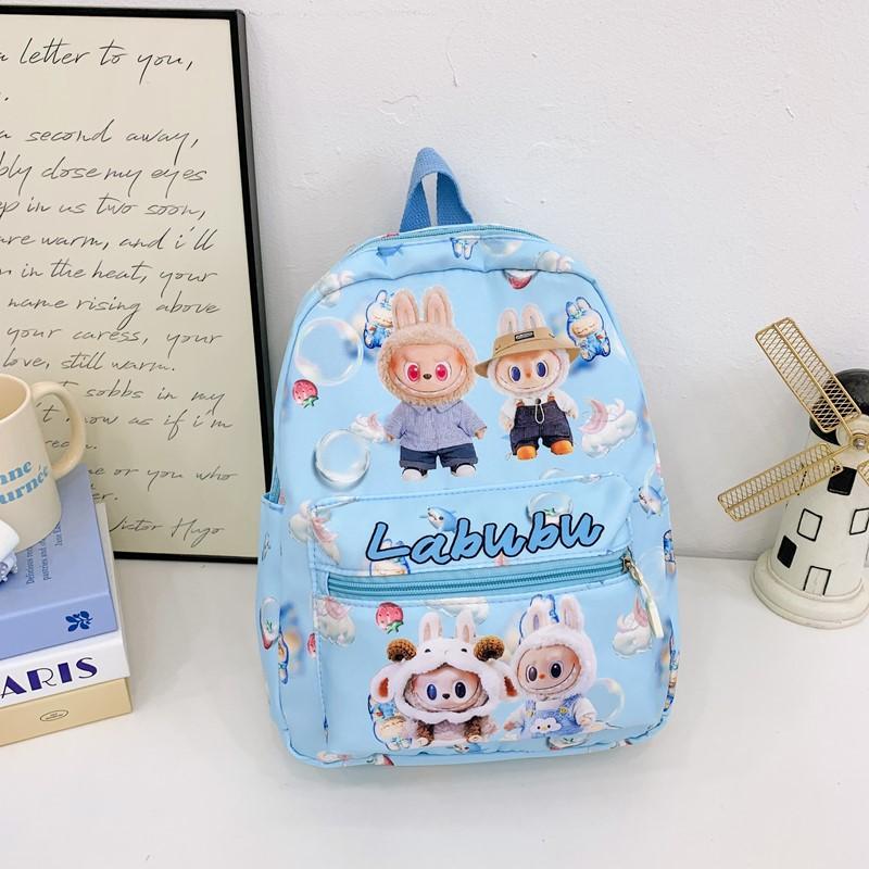 Schultasche Rucksack Großvolumige Kindertasche LABUBU Grundschulrucksack Mädchen Junge Schulrucksack blau