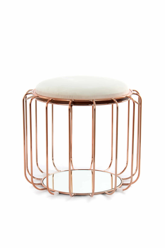 Beistelltisch / Pouf Comfortable 110 Beige / Rosà