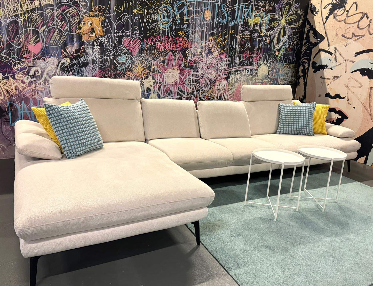 Dieter Knoll Ecksofa in beige - elektrische WallAway-Funktion