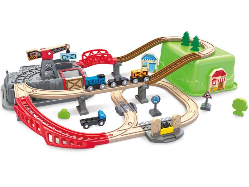 Hape Eisenbahn-Baukasten-Set in praktischer Box