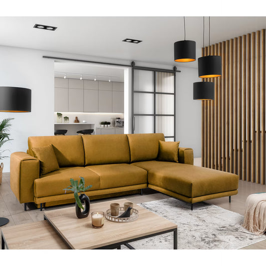 Ecksofa Baria – Schlaffunktion, Stauraum und pflegeleichter Stoff