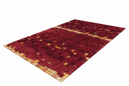 Teppich Diamond 8036 Bordeauxrot 170cm x 240cm | Design-Teppich