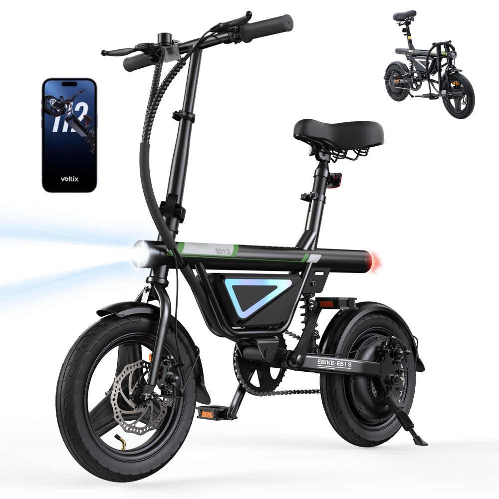 EB1S Klappbares City E-Bike mit App Steuerung - Schwarz