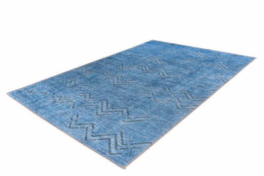Antique 325 Blau Teppich | Flachflor | 80 x 150 cm | Teppich